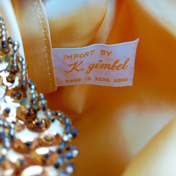 Vintage Yellow Gold Beaded Sequined Evening Accessory Clutch/Handbag/Purse - Picture 13 of 13